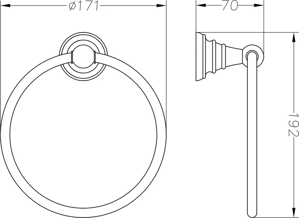 SAPHO 1318-06 Diamond uchwyt na ręcznik okrągły,  brąz