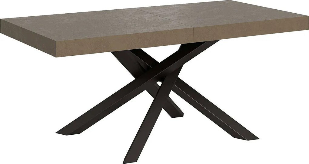 Stół rozkładany 160/264x90 cm Volantis szaro-beżowy nogi antracytowe
