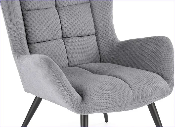 Popielaty wypoczynkowy fotel uszak C5-B36