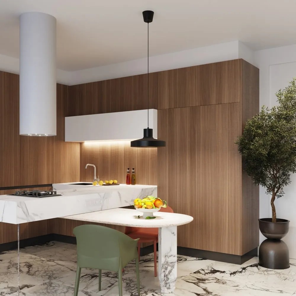 Czarna lampa wisząca ø 35 cm Vito – Sollux