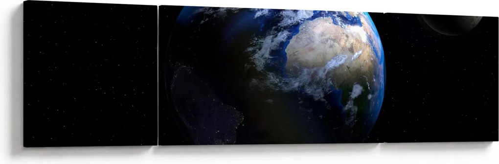 Obraz Ziemi i Księżyca (170x50 cm)