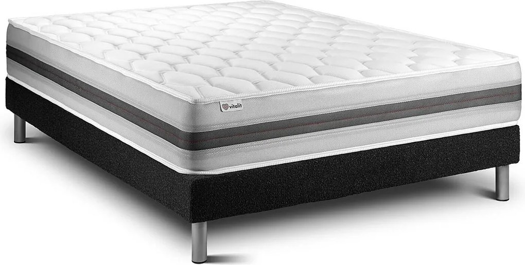 lózka z materacem VITAL SPRING RECOVER 160 x 190 cm Rama lózka Czarny