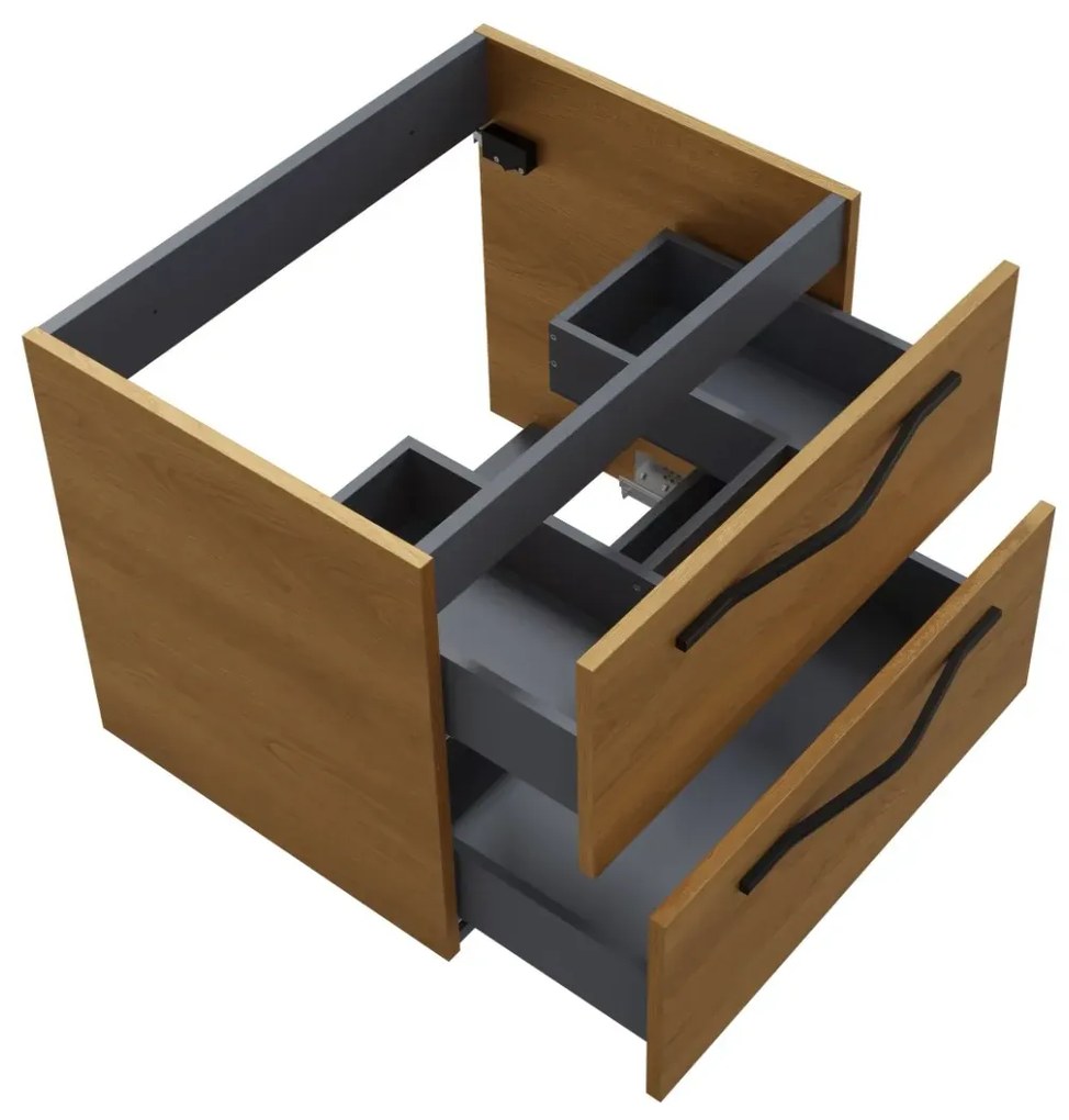 Szafka pod umywalkę PILAR 2S 60cm dąb karmel STRAMA