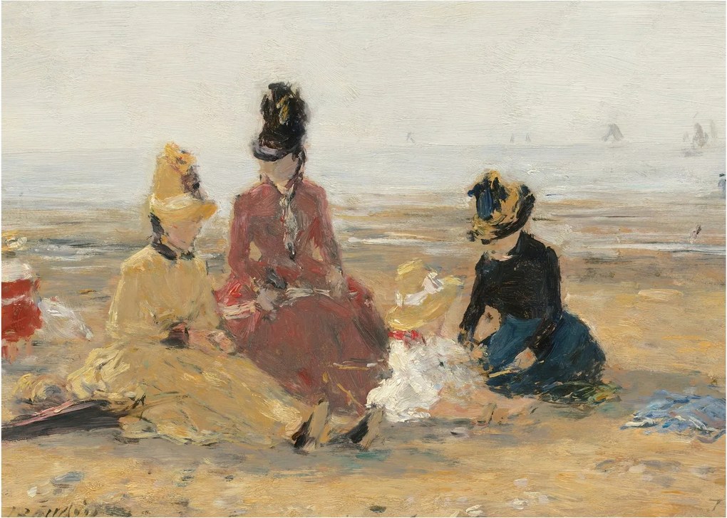 Obraz - Eugène Boudin, On the Beach, Trouville, reprodukcje (70x50 cm)