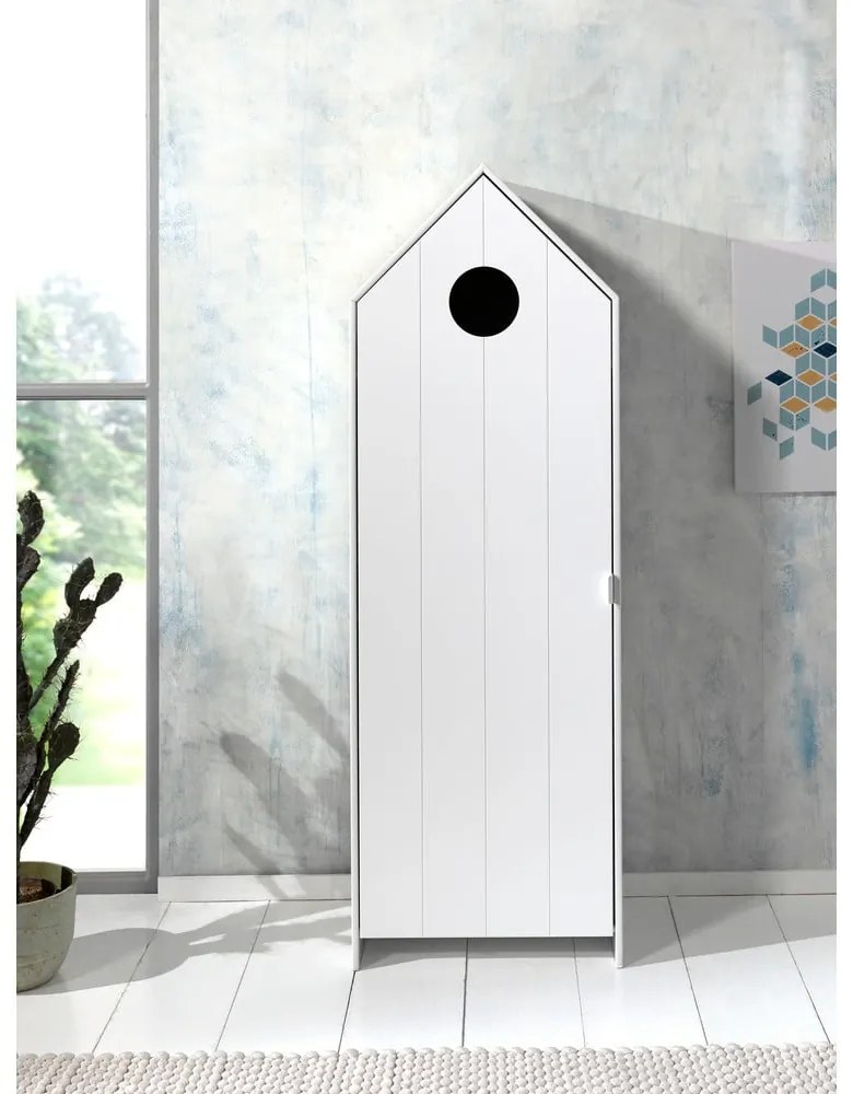 Biało-jasnoniebieska szafa dziecięca otwarta 173x171,5 cm CASAMI – Vipack
