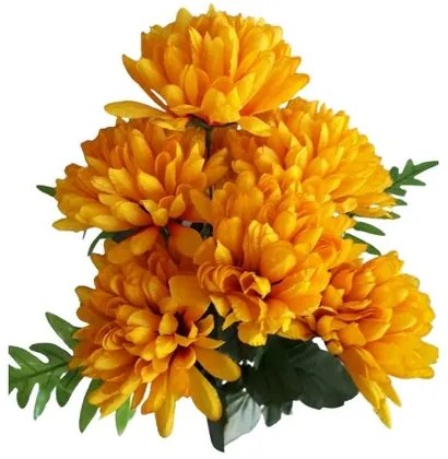 Sztuczna wiązanka Chryzantem, ciemnożółty,wysokość 58 cm