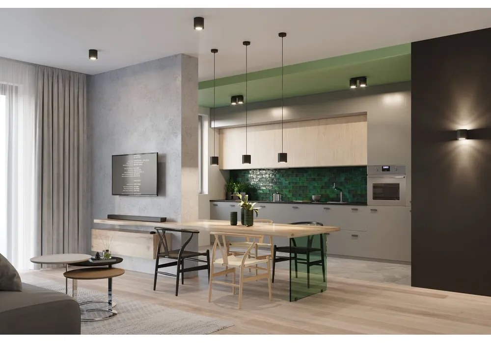 Czarna lampa sufitowa Sollux Roda