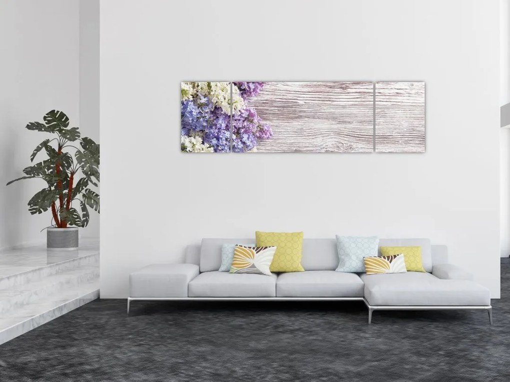 Obraz bzu na drewnie (170x50 cm)