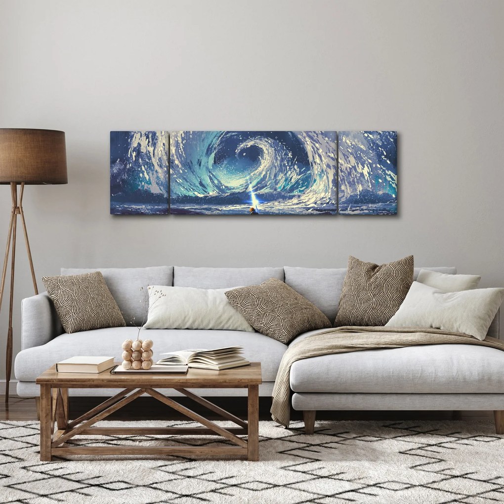 Obraz - Ilustracja przedstawiająca chłopca z włócznią (170x50 cm)