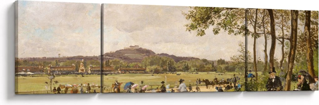 Obraz - French 19th Century, Race Course at Longchamps, reprodukcje (170x50 cm)