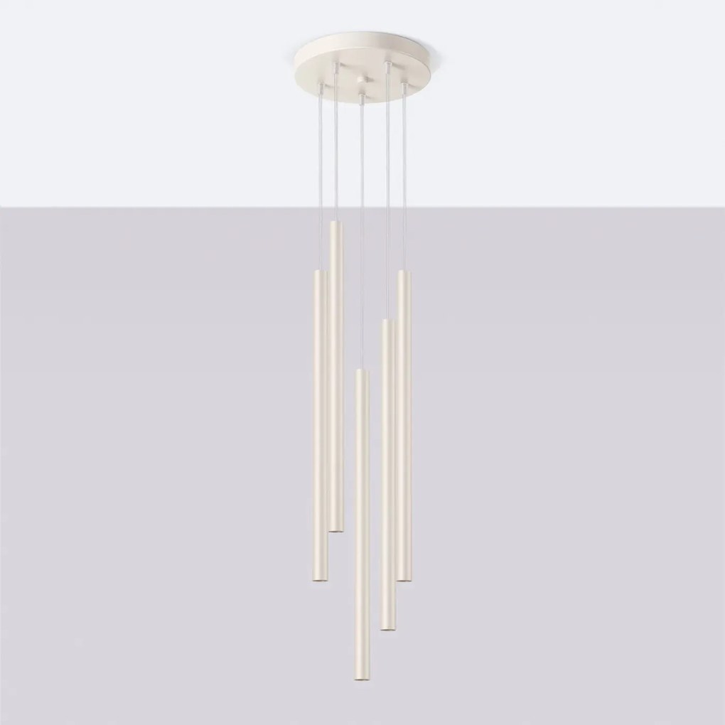 Lampa wisząca PASTELO 5P beżowa SOLLUX LIGHTING