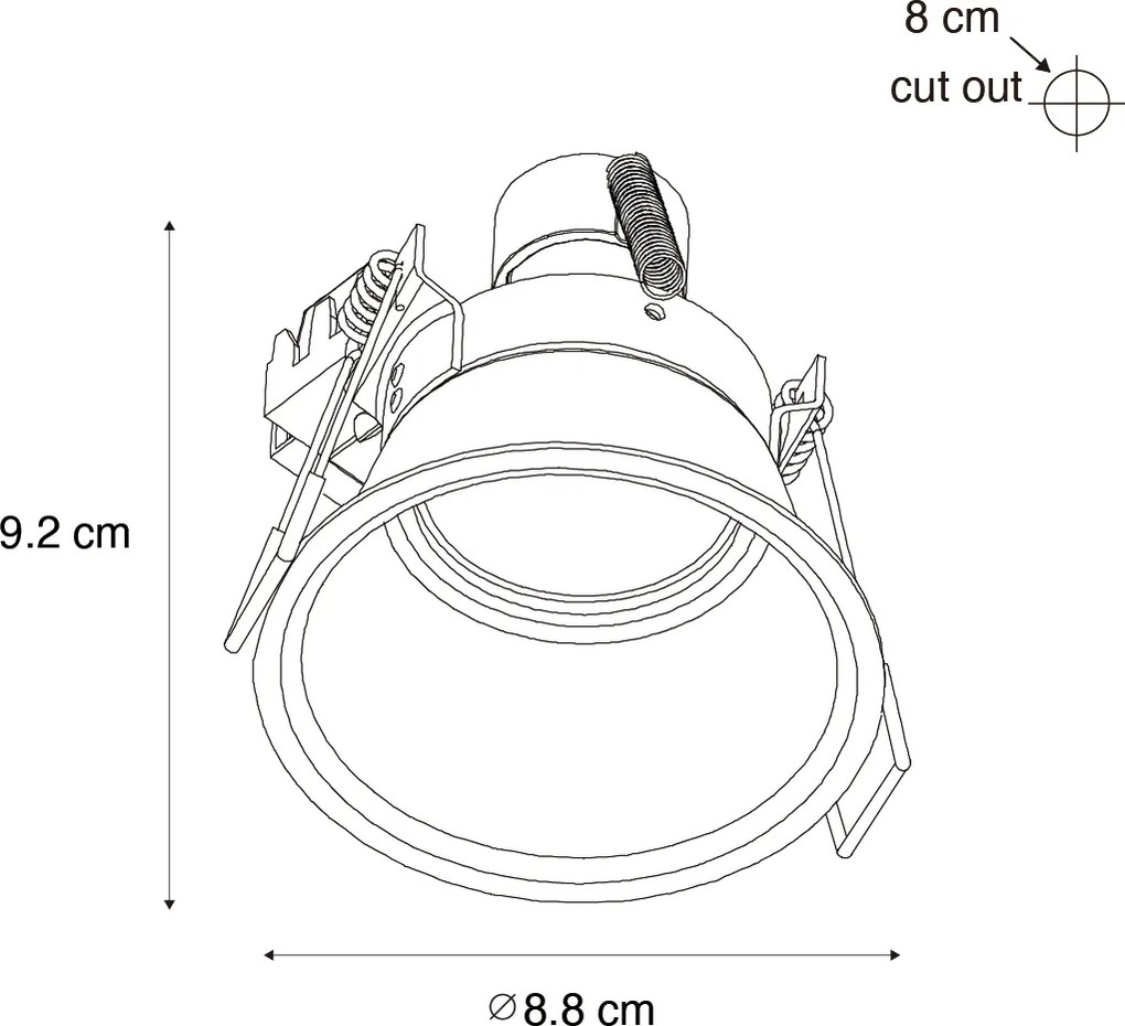 Inteligentny Reflektor Wpuszczany Czarny IP44 z Wifi GU10 50mm - Dept