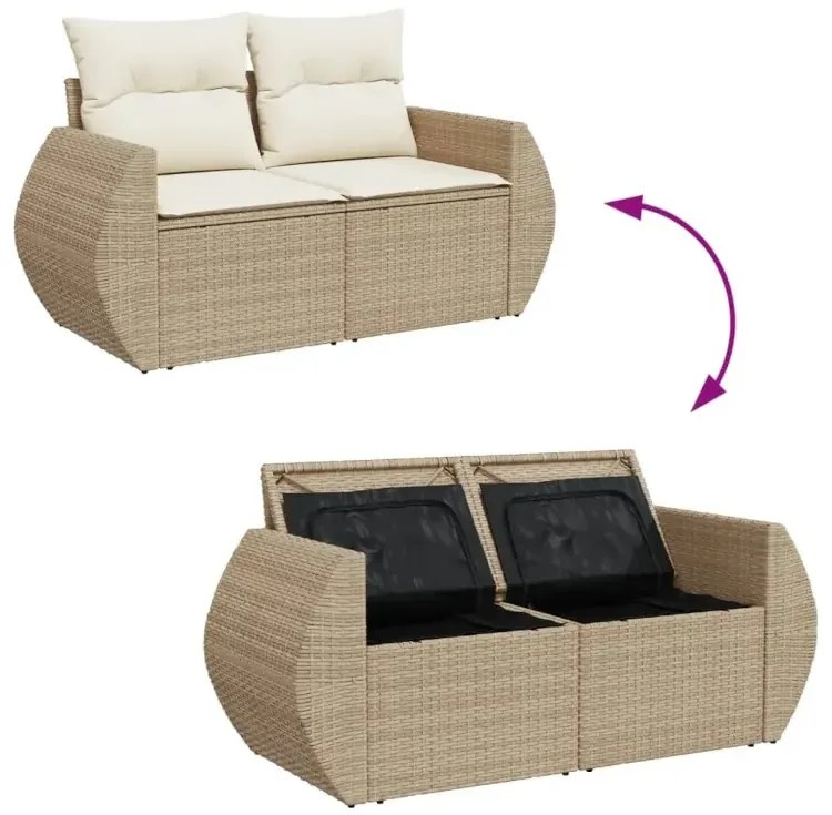 Beżowa dwuosobowa sofa ogrodowa - Torina 4X