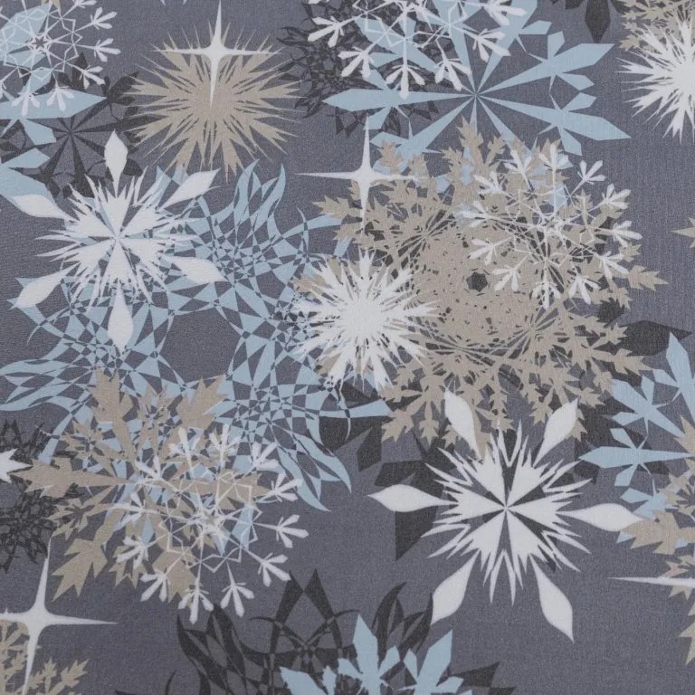 PrzytulneMieszkanie.pl Prześcieradło z mikrofibry SNOWFLAKE niebieskoszare 90x200 cm