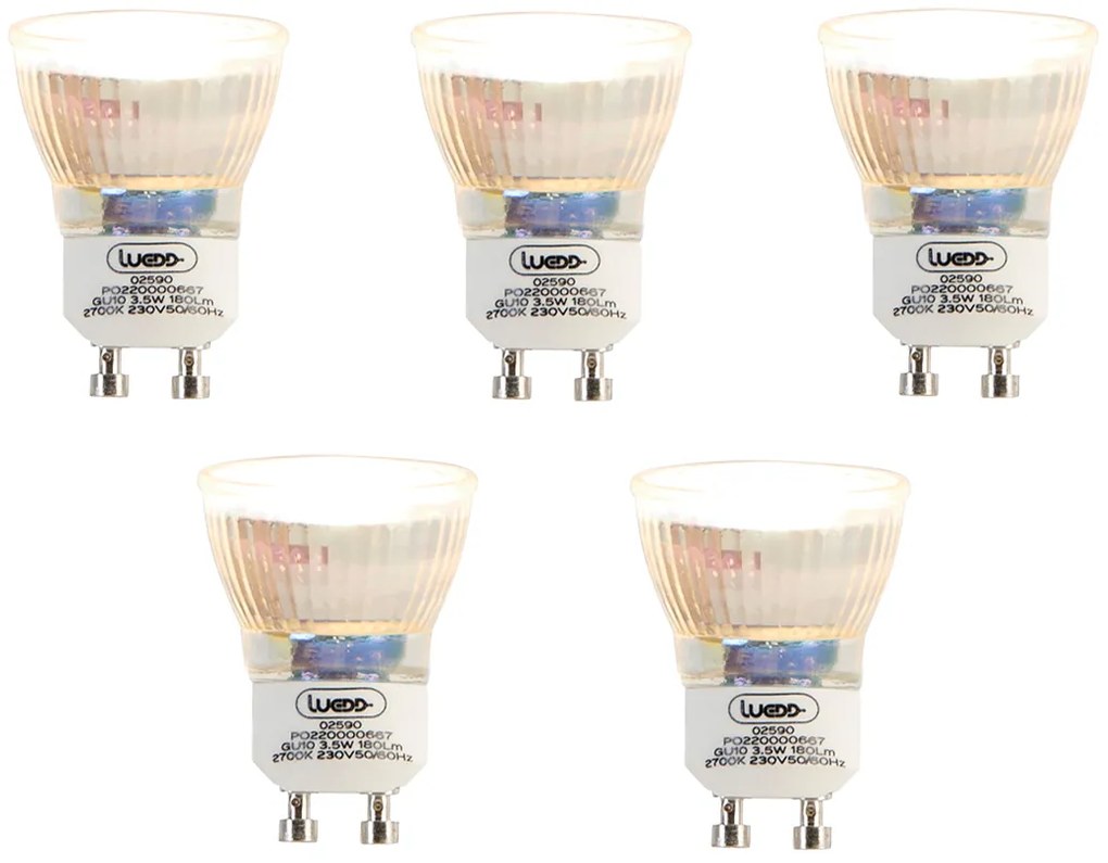Zestaw 5 żarówek LED GU10 35mm 3.5W 180 lm 2700K