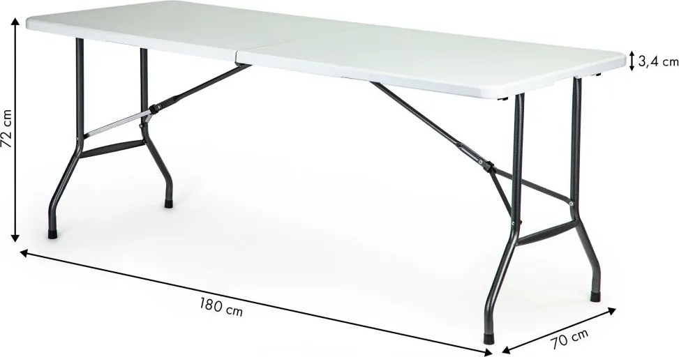 Składany stół cateringowy bankietowy Party 180 cm, biały