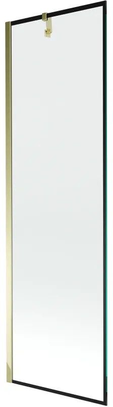 Mexen Next parawan nawannowy 1-skrzydłowy 60 x 150 cm, czarny wzór, złoty - 895-060-000-00-70-50