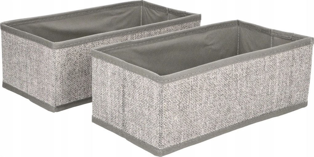 Organizer tekstylny Szary 28x14x10 cm komplet 2 sztuk do szafy domu biura