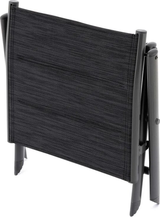 Składane aluminiowe krzesło - czarna, ciemnoszara rama