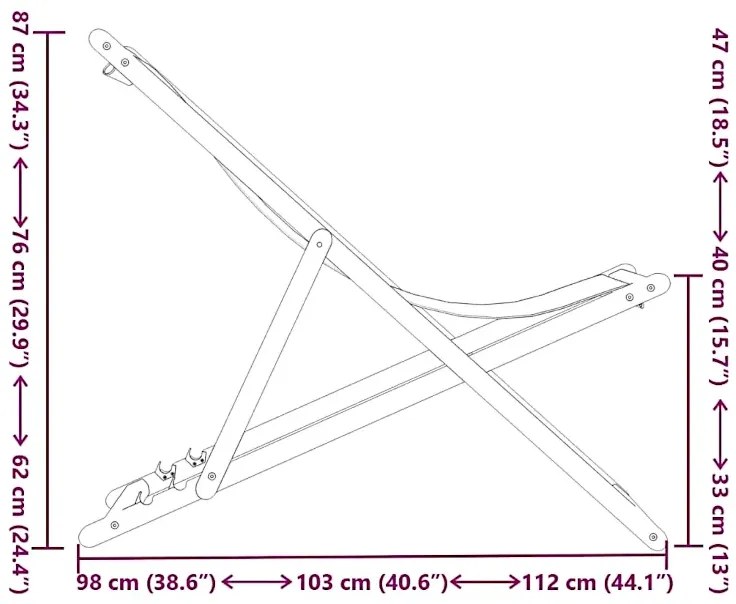 Składany leżak na plażę w kolorze beżowym P1-L00