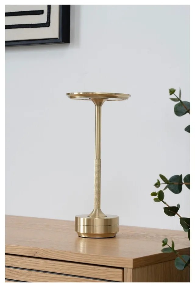 Lampa stołowa LED w kolorze mosiądzu (wysokość 28,5 cm) Lyneham – House Nordic