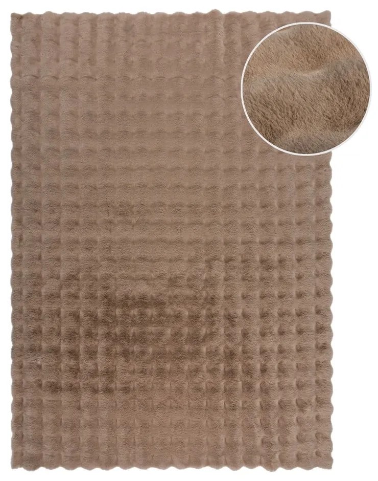 Brązowa syntetyczna skóra 160x230 cm Waffle Faux Fur – Flair Rugs