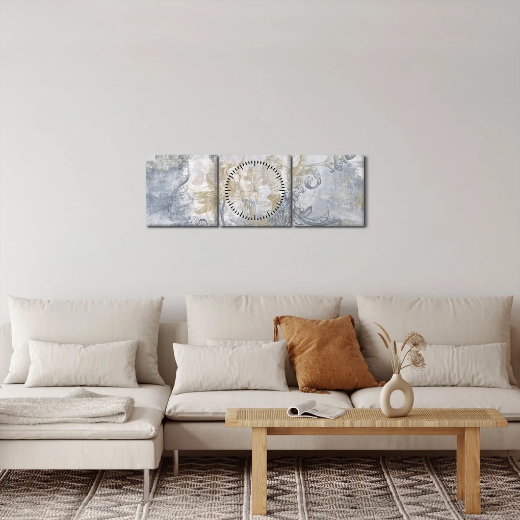 Obraz - Malowidło na ścianie (z zegarem) (90x30 cm)