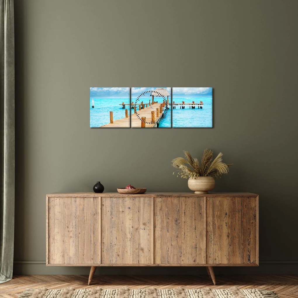 Obraz - Molo (z zegarem) (90x30 cm)