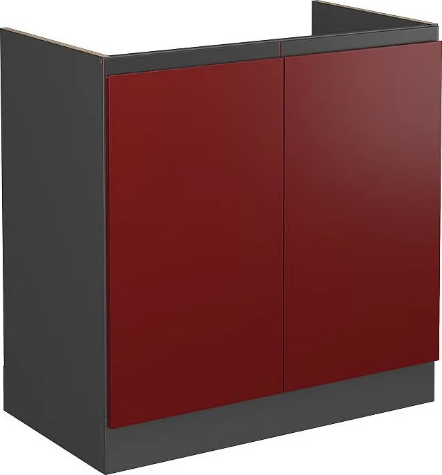 Szafka pod zlew czerwony 80x46x81.6 r-line