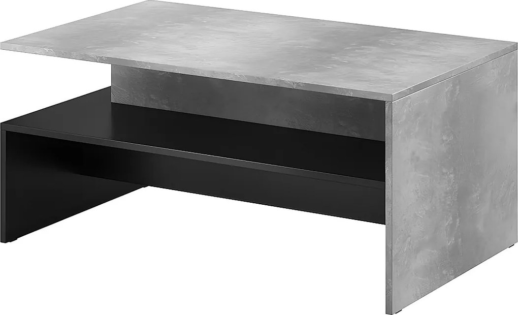 Stolik kawowy BAROS 100x60 jasny beton/czarny