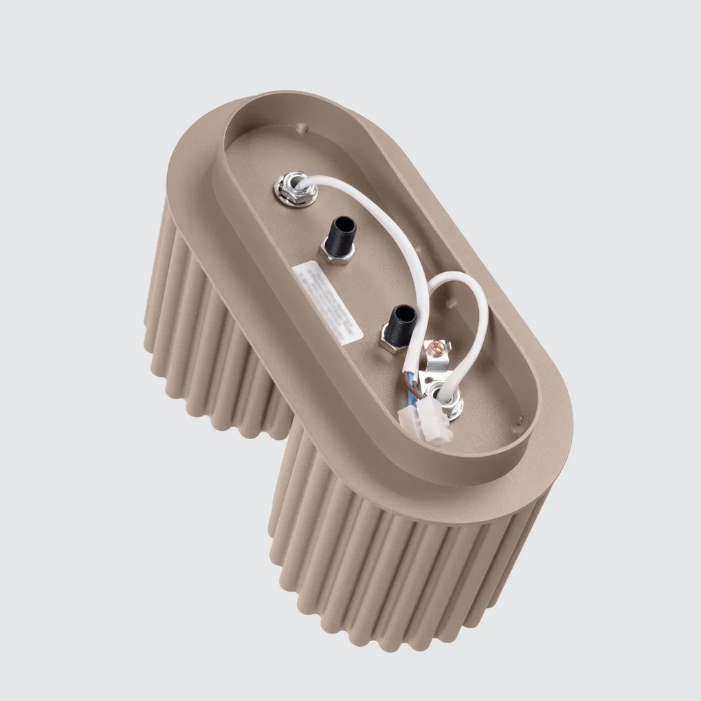 Plafon dwupunktowy AURA 2 taupe GU10 ryflowany SOLLUX LIGHTING