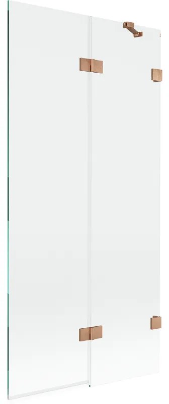 Mexen Lunar parawan nawannowy 2-skrzydłowy prawy 90 x 150 cm, transparent, miedź szczotkowana - 897-090-100-65-00-P