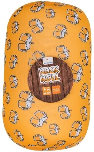 Poduszka relaksująca pod kark cylinder Beer, 30 x  15 cm