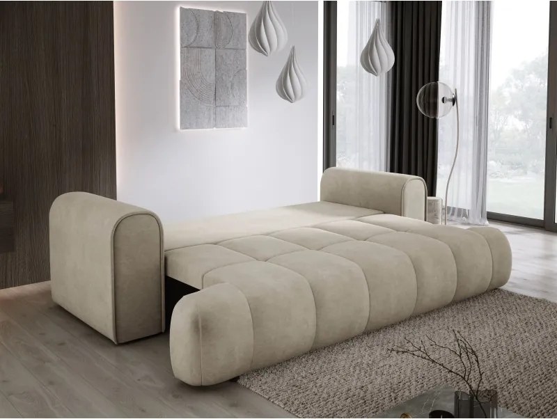 Sofa COCO z funkcja spania i pojemnikiem BEŻOWY CLOUD 03
