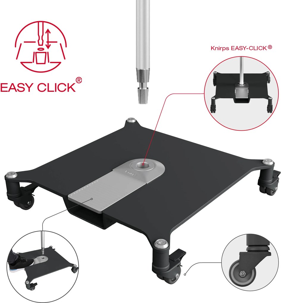 KNIRPS EASY-CLICK 50 kg - ruchomy stalowy stojak na kółkach