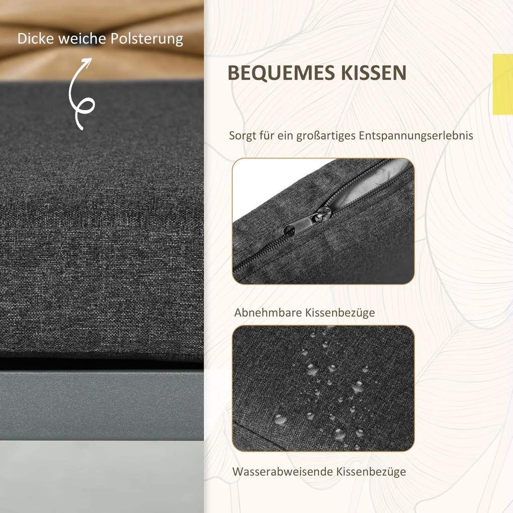 Outsunny Krzesła ogrodowe Krzesła na zewnątrz, Stylowe, mieszczące się w pogodzie, nowoczesne wzornictwo, 57 x 58 x 87cm, Czarny