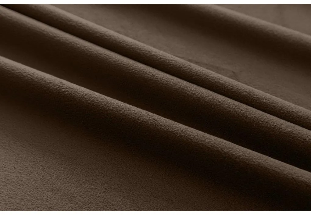 Brązowa zasłona zaciemniająca VELVET 140x270 cm Zawieszanie: Taśma z wiązaniami