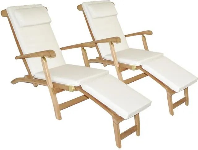 Zestaw 2 szt. poduszek Garth II na leżaki - kolor kremowy