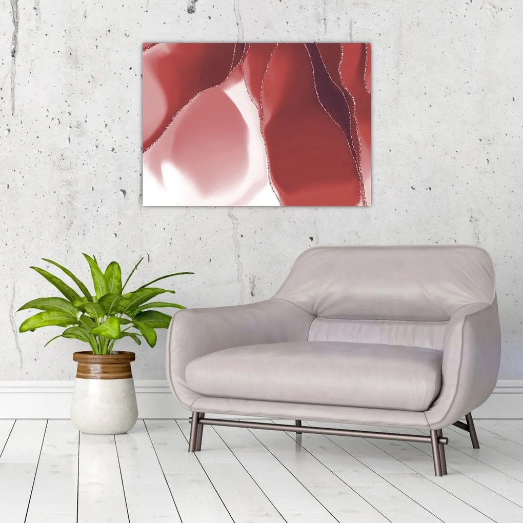 Obraz - Czerwony abstrakcyjny kwiat N⁰3 (70x50 cm)