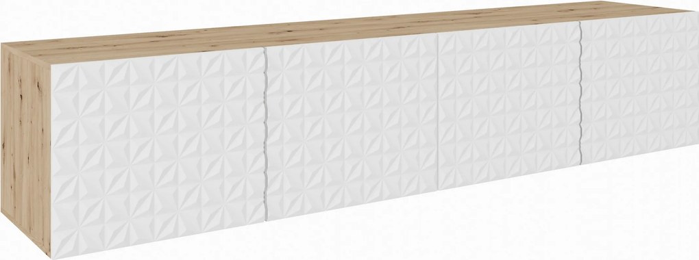 Szafka RTV wisząca ROVA 200 cm do Salonu pod Telewizor - Dąb artisan