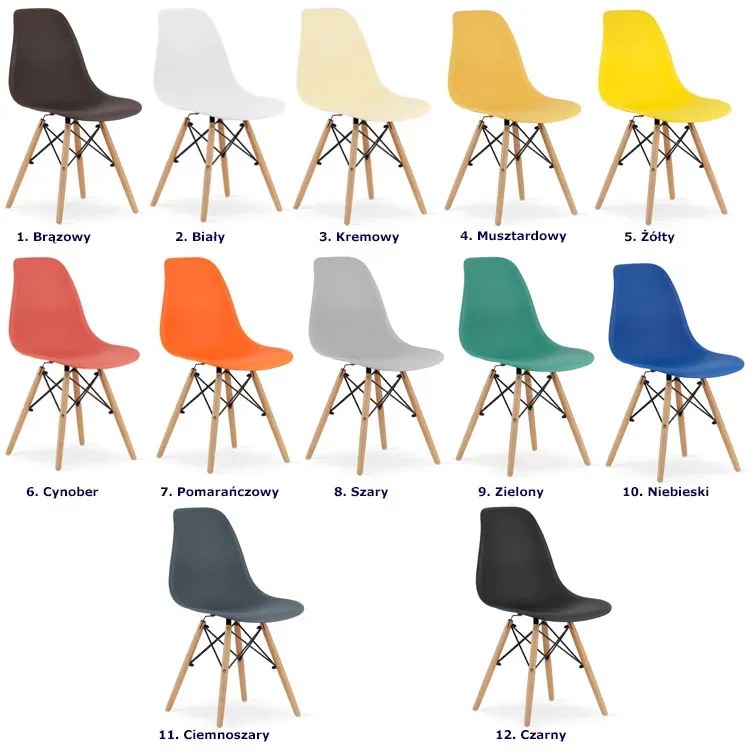 Zestaw biały stół kuchenny 80 cm z 4 krzesłami - Nadikos 5X 12 kolorów