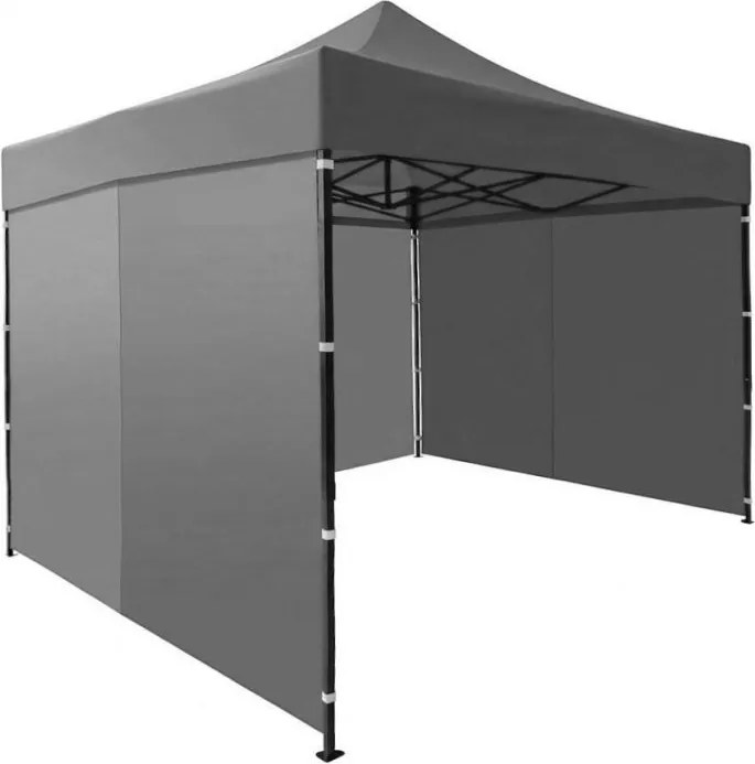Pawilon ogrodowy eventowy FGA4, 3x3 m, automatyczny ze ściankami - namiot zamykany, szary