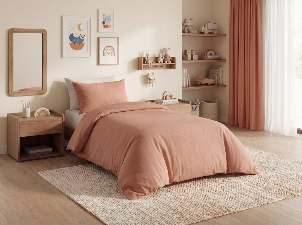 PrzytulneMieszkanie.pl PrzytulneMieszkanie.pl Bawełniana pościel CALMORA pudrowy róż Rozmiar pościeli: 2 szt 70 x 90 cm | 200 x 200 cm