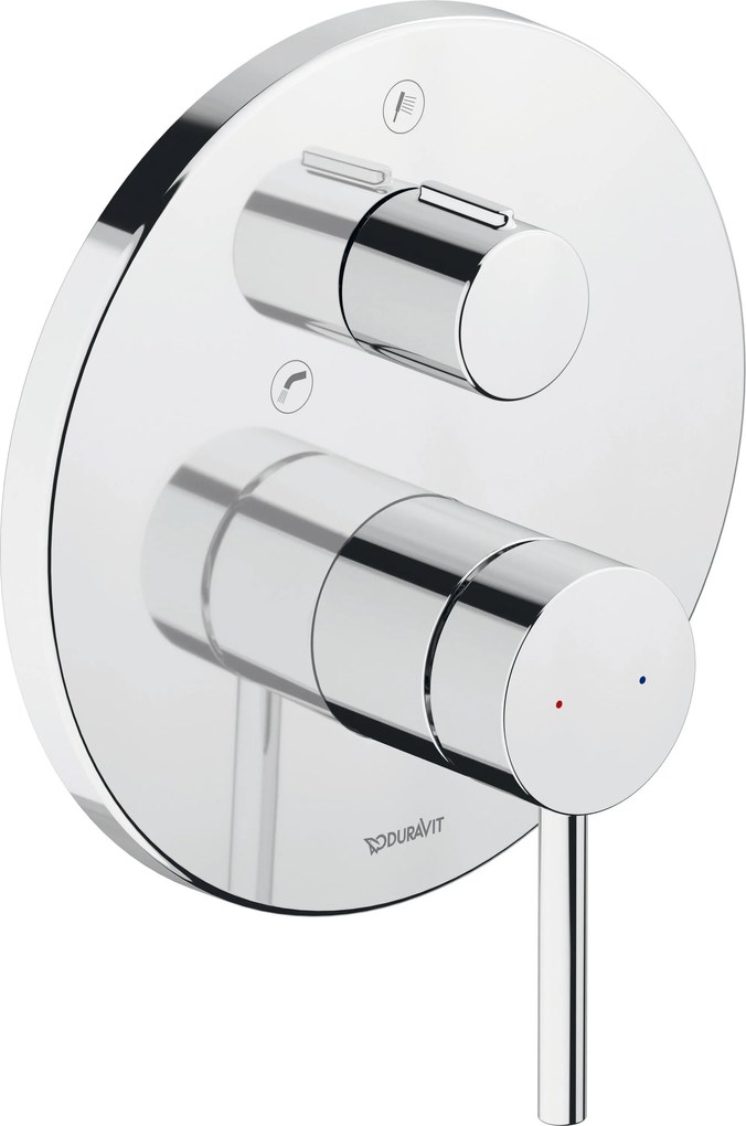 Jednouchwytowa bateria wannowa Duravit CircleChrom - Montaż podtynkowy - 2 tryby wylewki