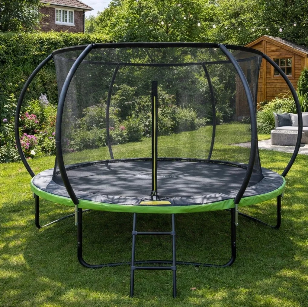 Trampolina ogrodowa dla dzieci Pegie 8FT, 244 cm, z siatką wewnętrzną i drabinką