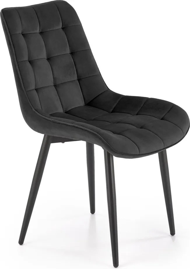 Pikowane aksamitne krzesło do jadalni K580 Halmar