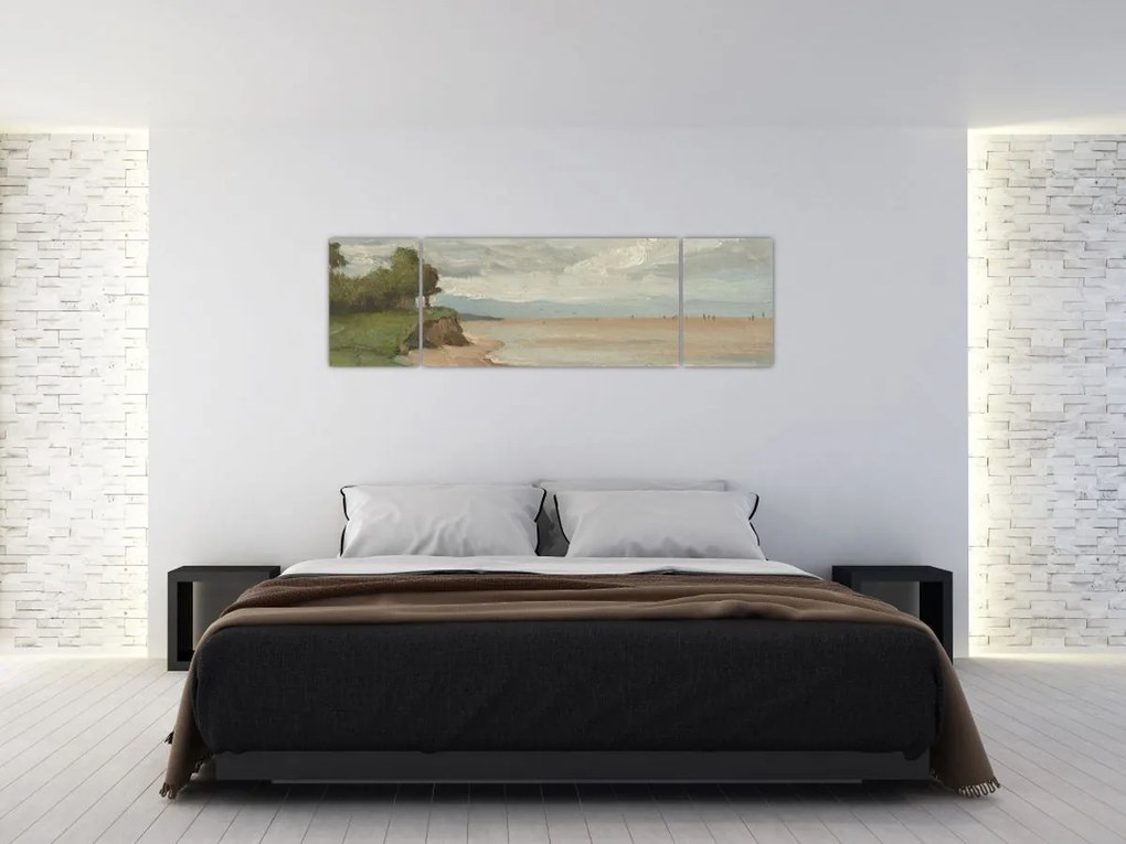 Obraz - Jean-Baptiste-Camille Corot, Beach Near Etretat, reprodukcje (170x50 cm)