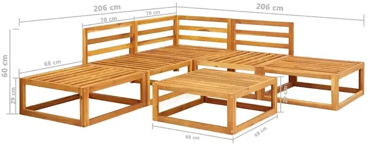6-częściowy zestaw ogrodowy z poduszkami C8-T24