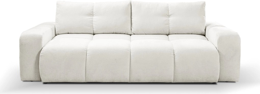 Masseno Sofa DUCA z funkcją spania i pojemnikiem na pościel, Rozkładana sofa - Kremowy, PERFECT HARMONY 01