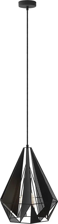 Industrialna lampa wisząca czarna z siatką - Carcass